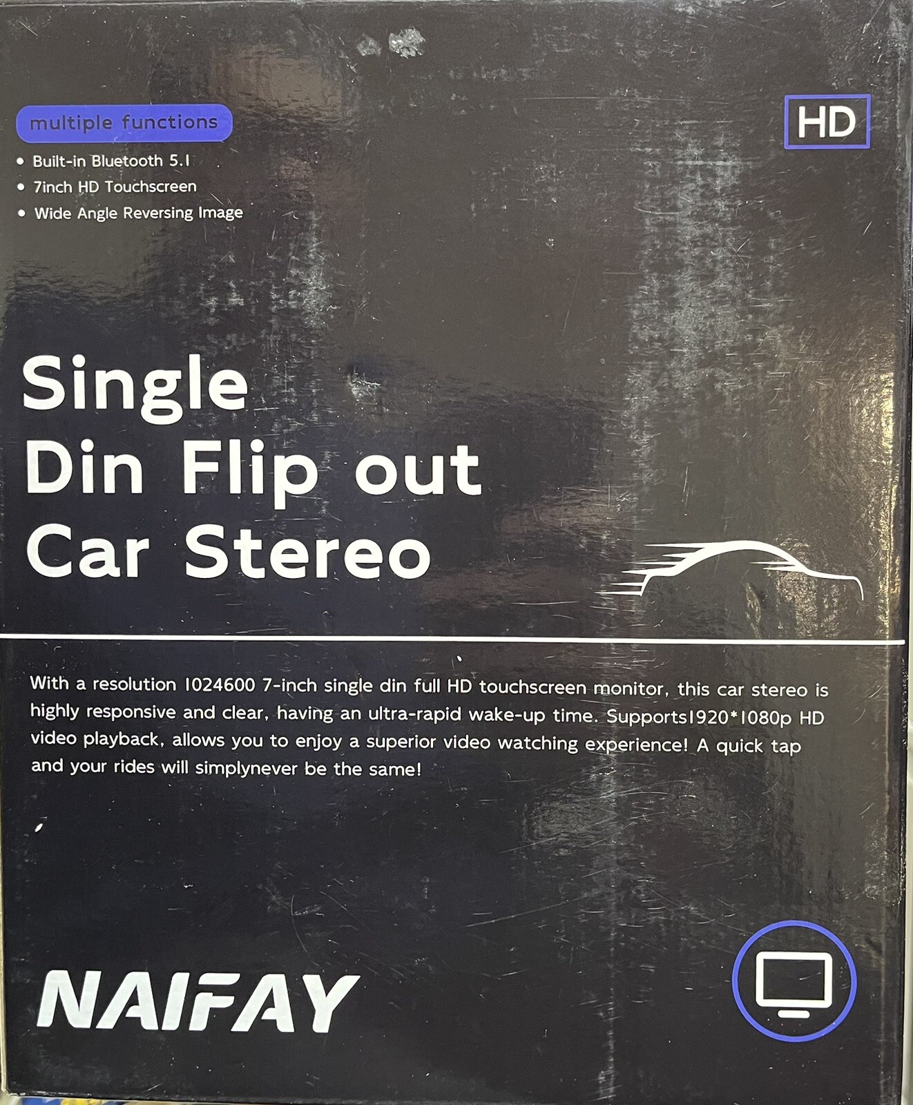 Naifay Single Din Car Stereo with Dash Cam & Backup Camera, 7INCH ”READ”