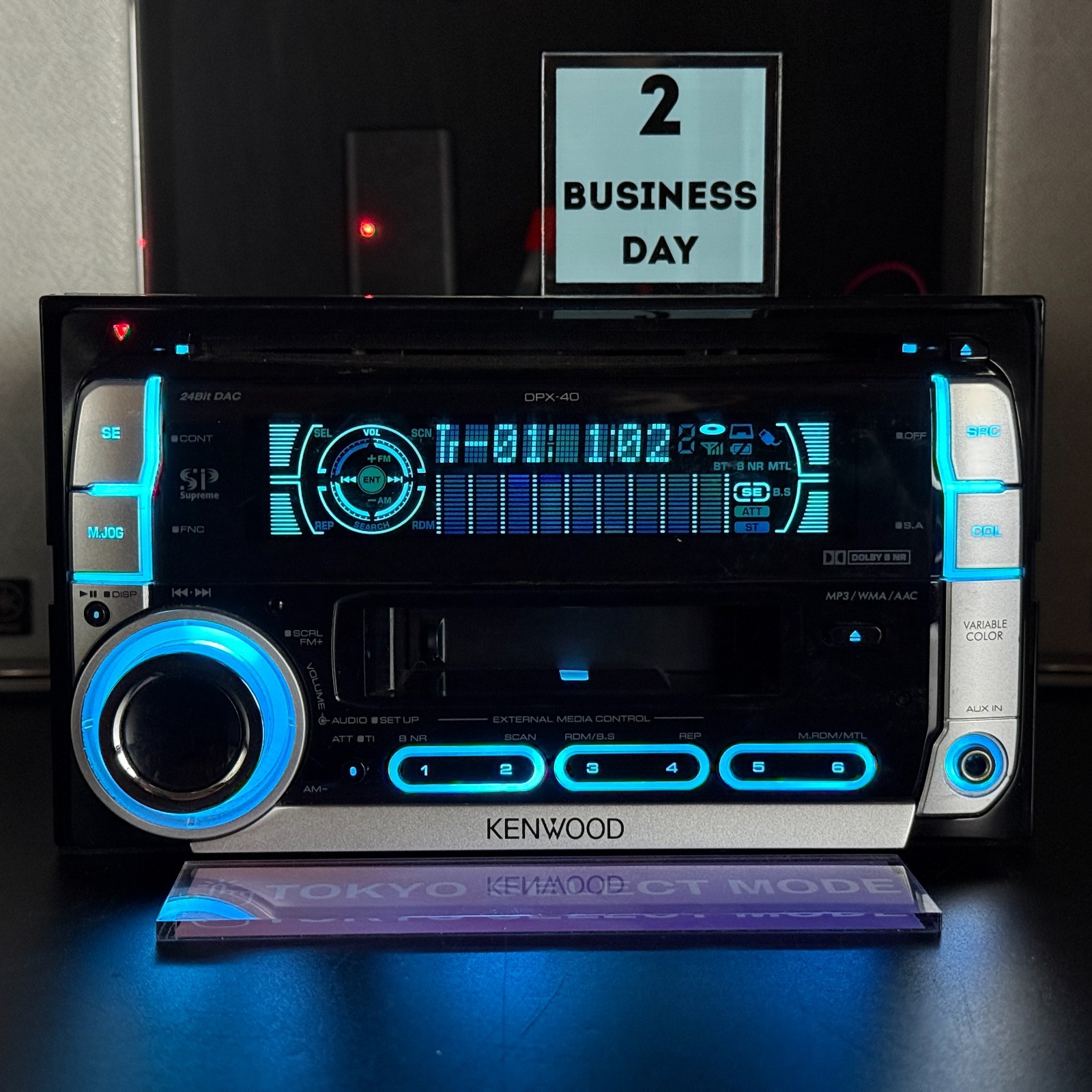 Kenwood DPX-40 2DIN CD Cassette Player Car Stereo Bluetooth JDM Tested Stock