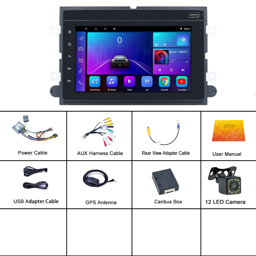 For 2004-08 Ford F150 Car Stereo Radio Carplay Android 13 GPS Navi WIFI 32GB CAM