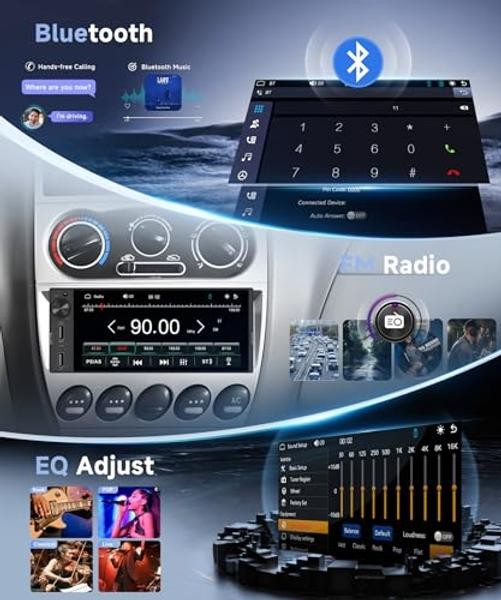 Single Din 6 Inch Incell Touch Screen Car Stereo Wireless CarPlay Android Auto