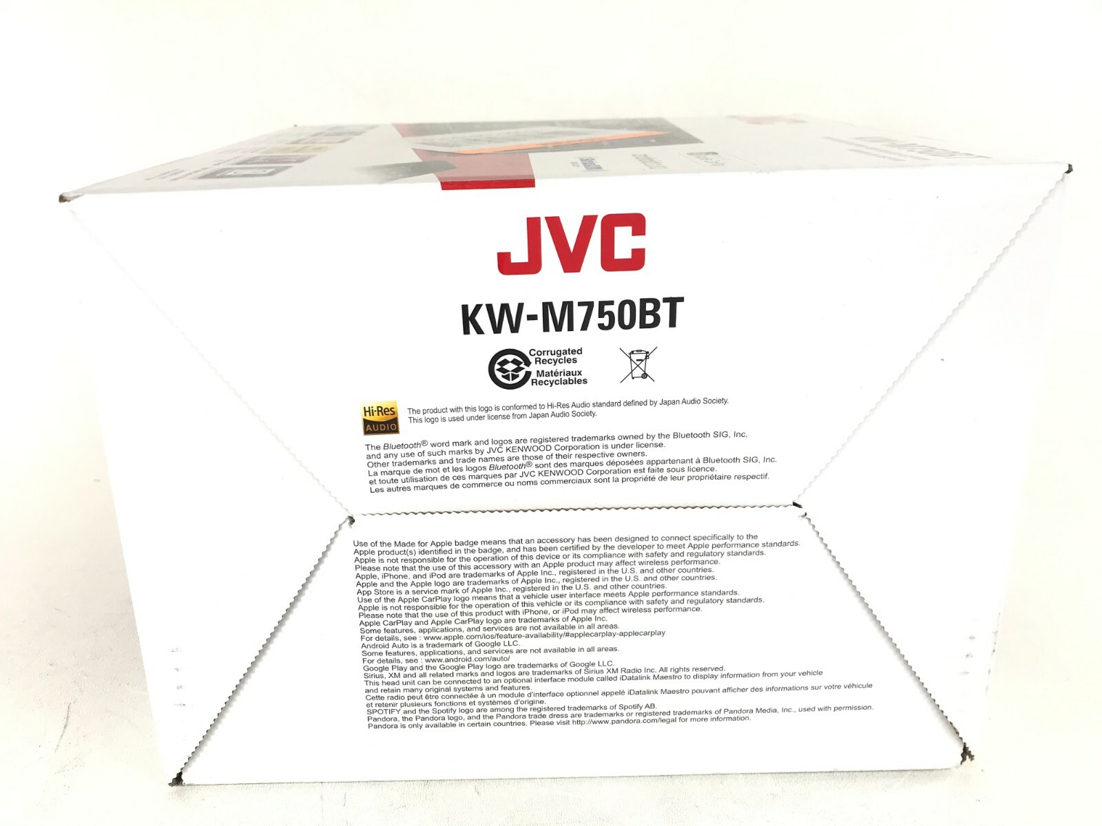 JVC KW-M750BT Apple CarPlay iPhone Android Auto Pandora XM Bluetooth Media 6.8″