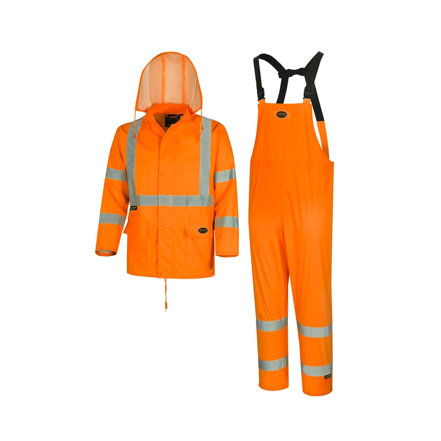 High Visibility Rain Gear Safety Jacket and Bib Pants – Hi Vis, Waterproof, R…