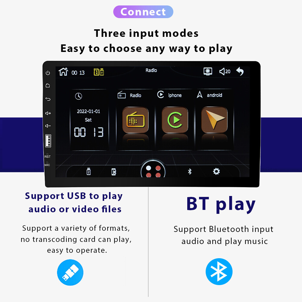 Single 1Din 9″ Car Stereo Radio Apple CarPlay Andriod Auto Touch Screen BT AM/FM