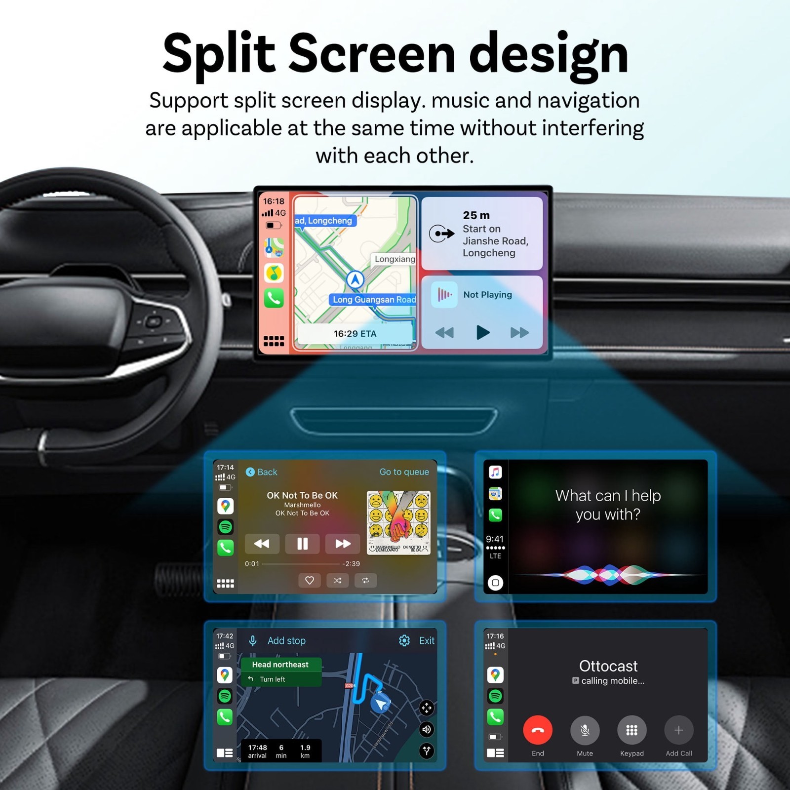3in1 Ottocast Wireless Android Auto/CarPlay Adapter For Wired CarPlay +Airplay