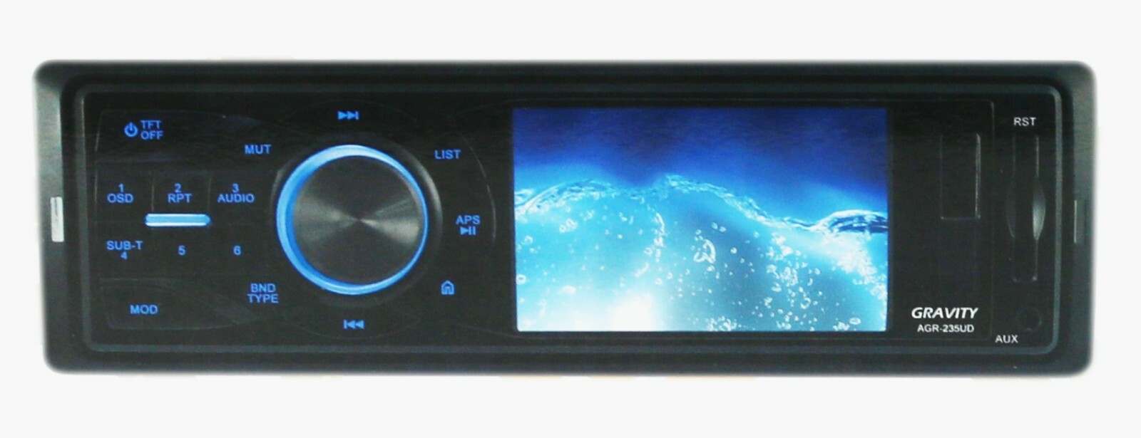 Gravity AGR-235UD 1-Din USB/SD MP4/MP3 Radio Car Media Player w/3″ TFL Display