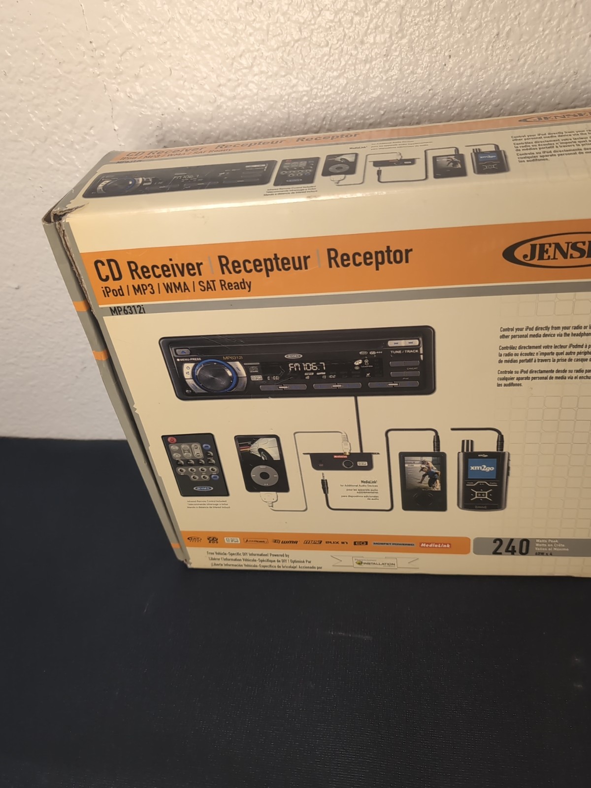 Jensen CD AM/FM Receiver ipod/MP3/WMA/ SAT Ready MP6312i