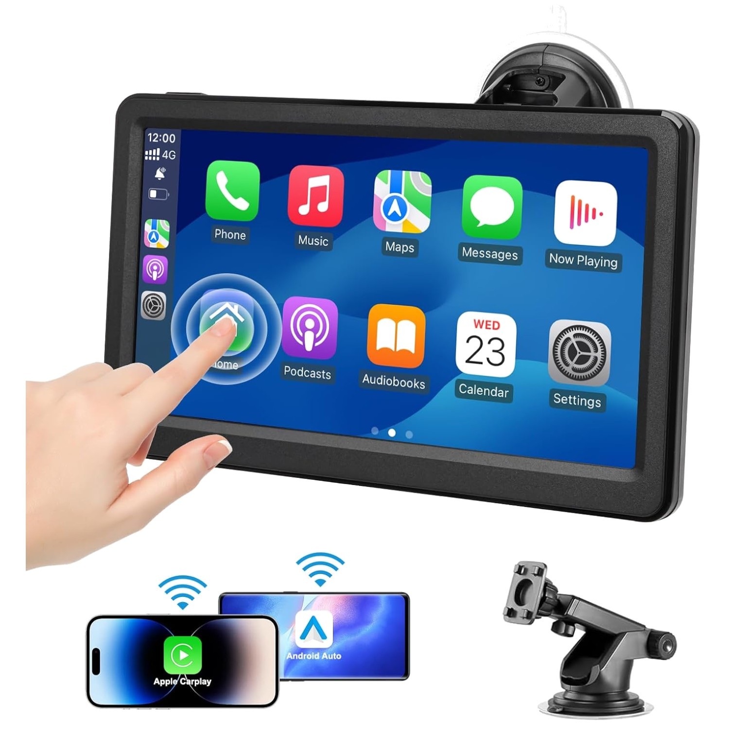 Bluetooth Carplay Screen with FM Transmitter