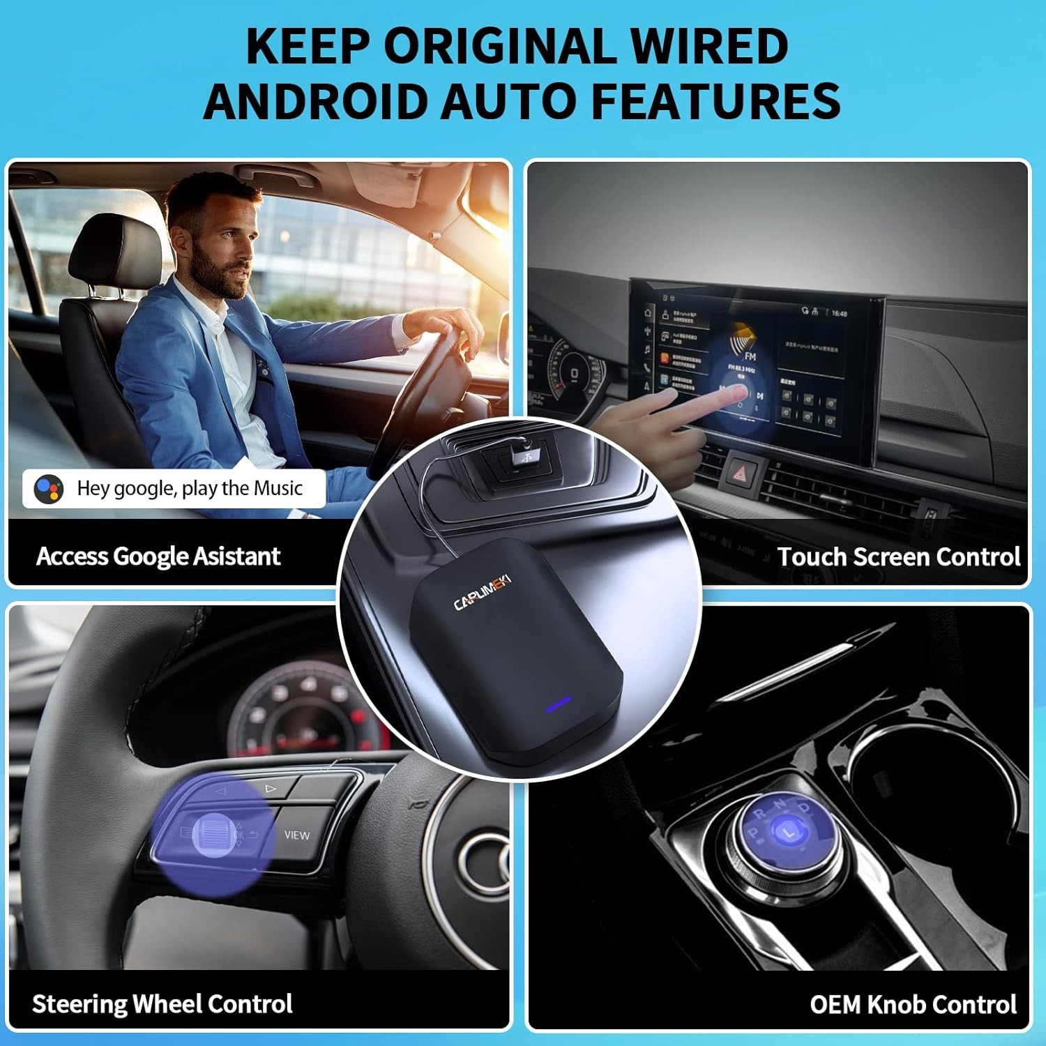 CARLIMEKI Wireless AA Android Auto Audio Adapter ZB001-AA *NEW