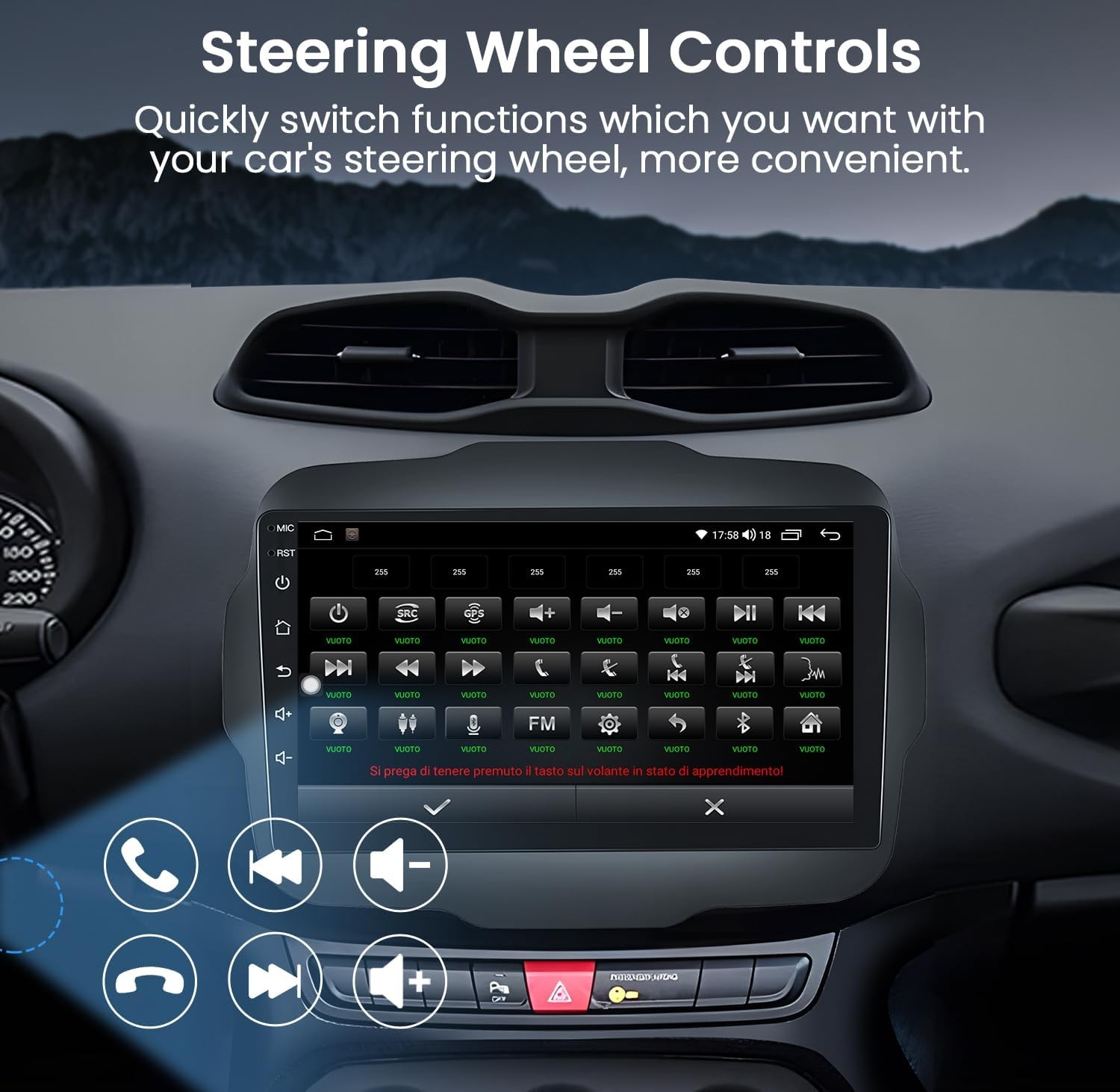 4+64G Android Auto Stereo Radio GPS Carplay NAVI RDS For Jeep Renegade 2015-2020