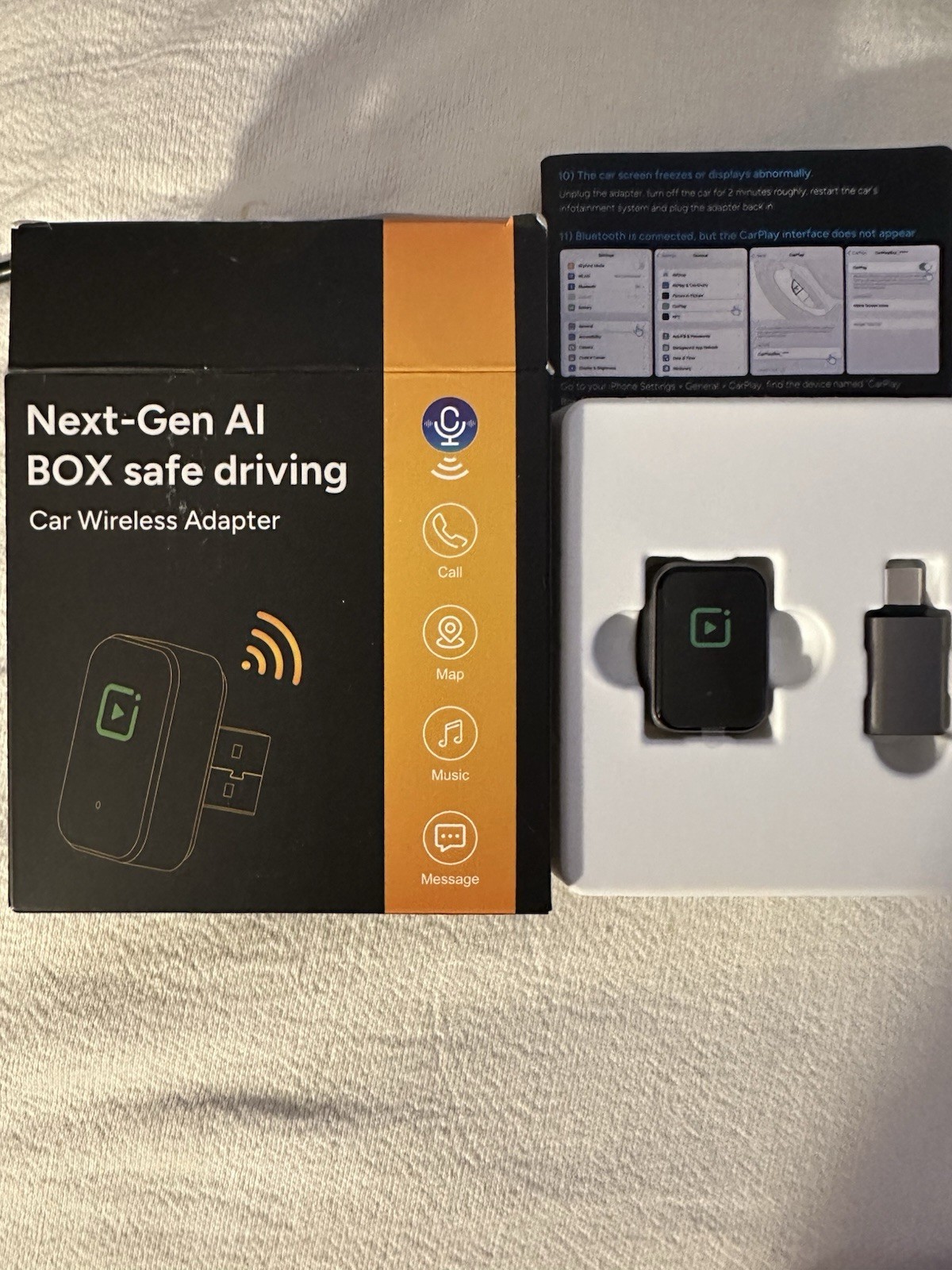 Carplay Wireless Adapter (Carplay Gray) Wired to Wireless