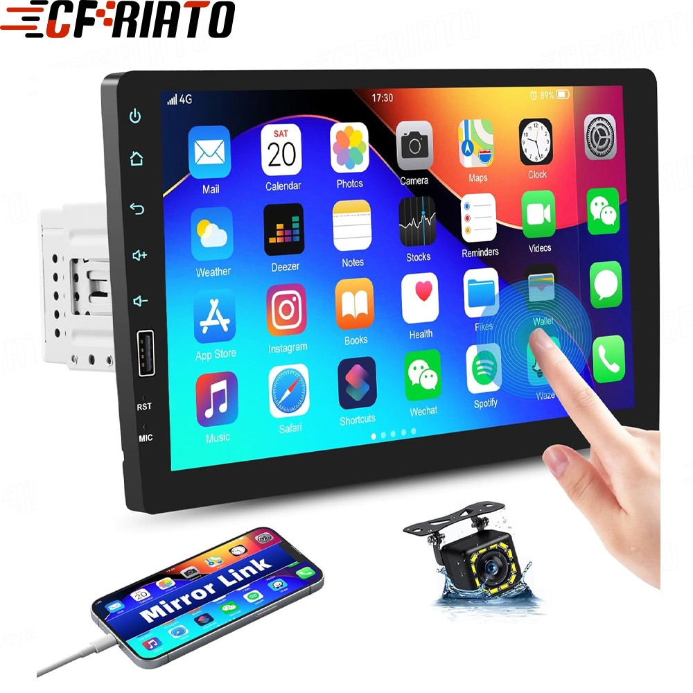 9″ Single 1DIN Touch Screen Car Stereo Radio Bluetooth FM Mirror Link MP5 Camera