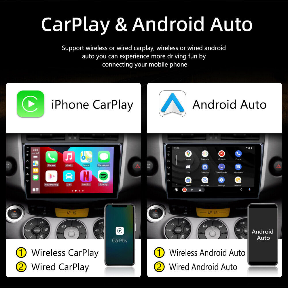 64G For Toyota RAV4 2007-12 Apple Carplay Android Auto Car GPS Radio Stereo JBL
