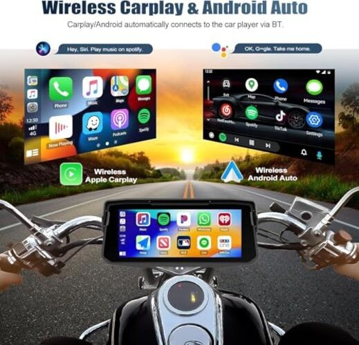 6.86 Inch Motorcycle Carplay Screen with Wireless Carplay & P2-6.86″ IP68