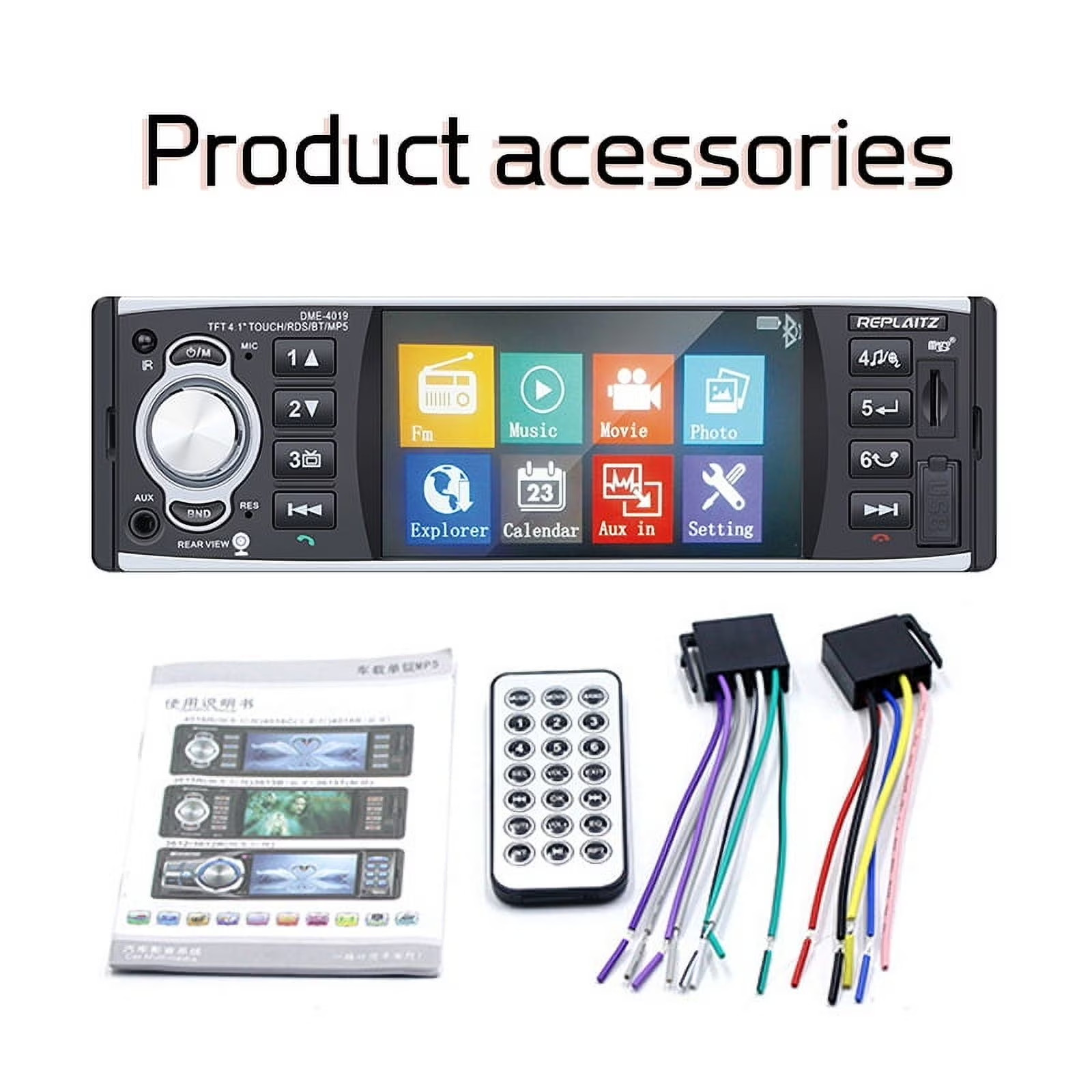 Estereo De Pantalla con Bluetooth Para Coche Carro Auto MP5 Player USB/SD/AUX/FM