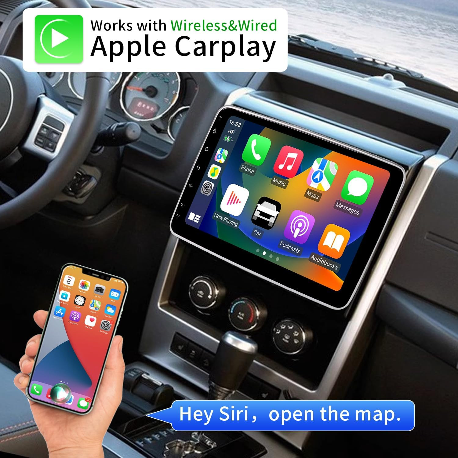 10.1 Inch Single DIN Car Stereo Universal Android Car Radio Adjustable Touchscre