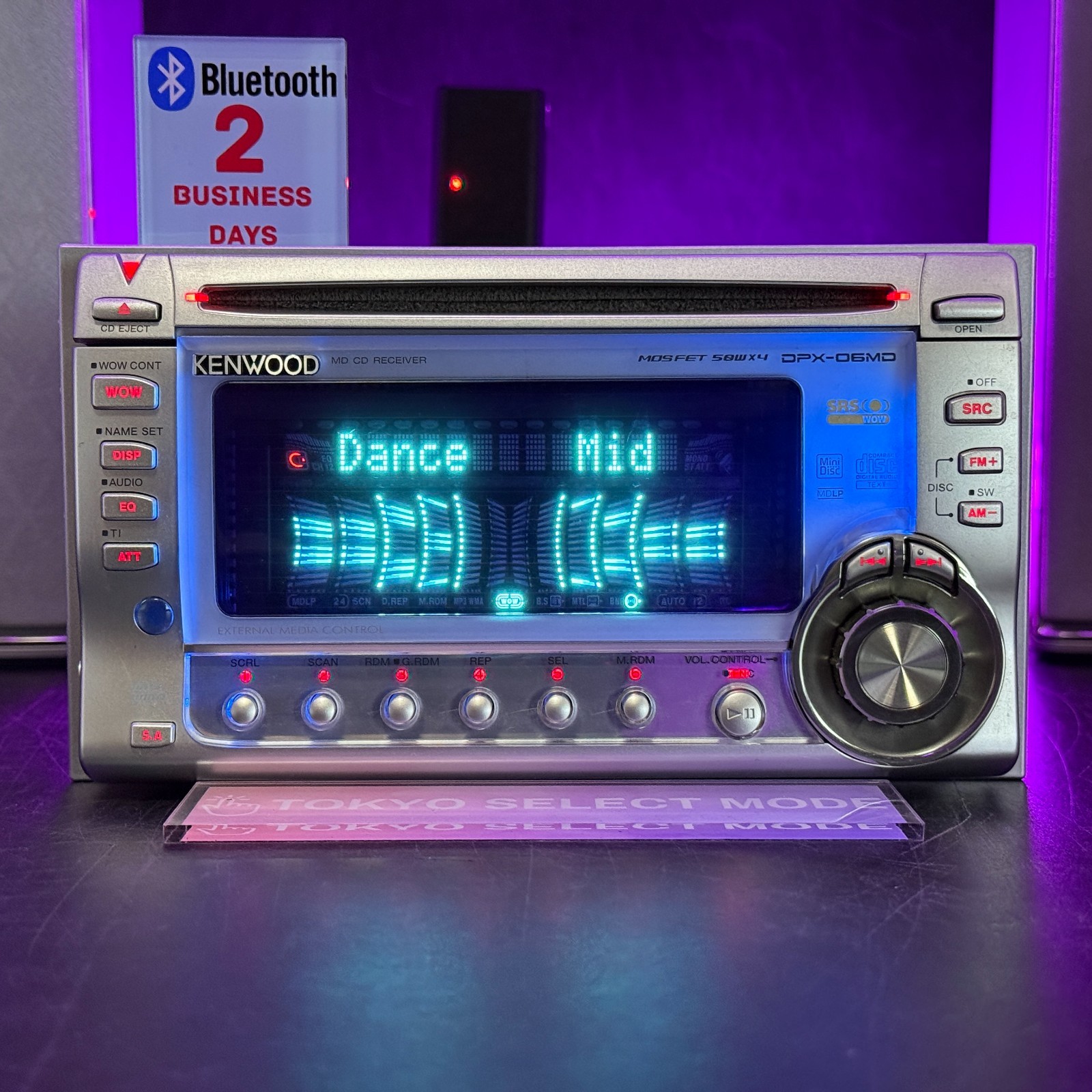 KENWOOD DPX-06MD 2DIN Car Audio CD MD Player JDM Added Bluetooth Tested In Stock