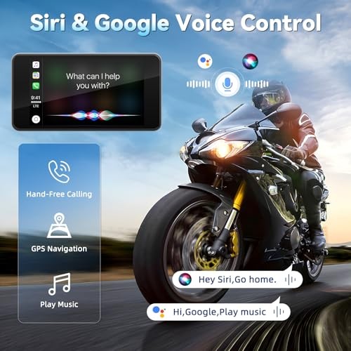 Motorcycle CarPlay Screen with Wireless Apple CarPlay Android Auto,4.7 4.7IN