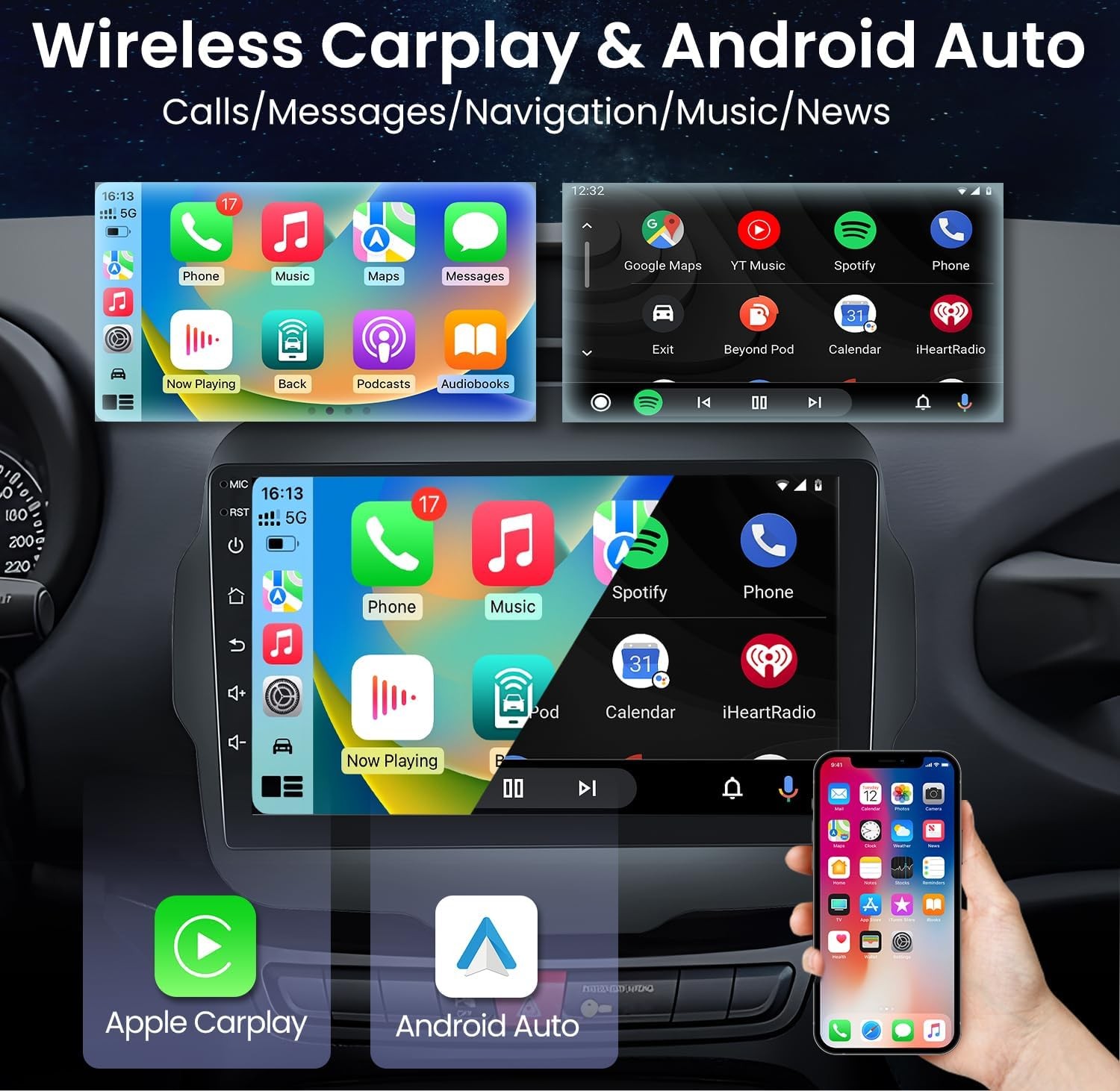 4+64G Android Auto Stereo Radio GPS Carplay NAVI RDS For Jeep Renegade 2015-2020