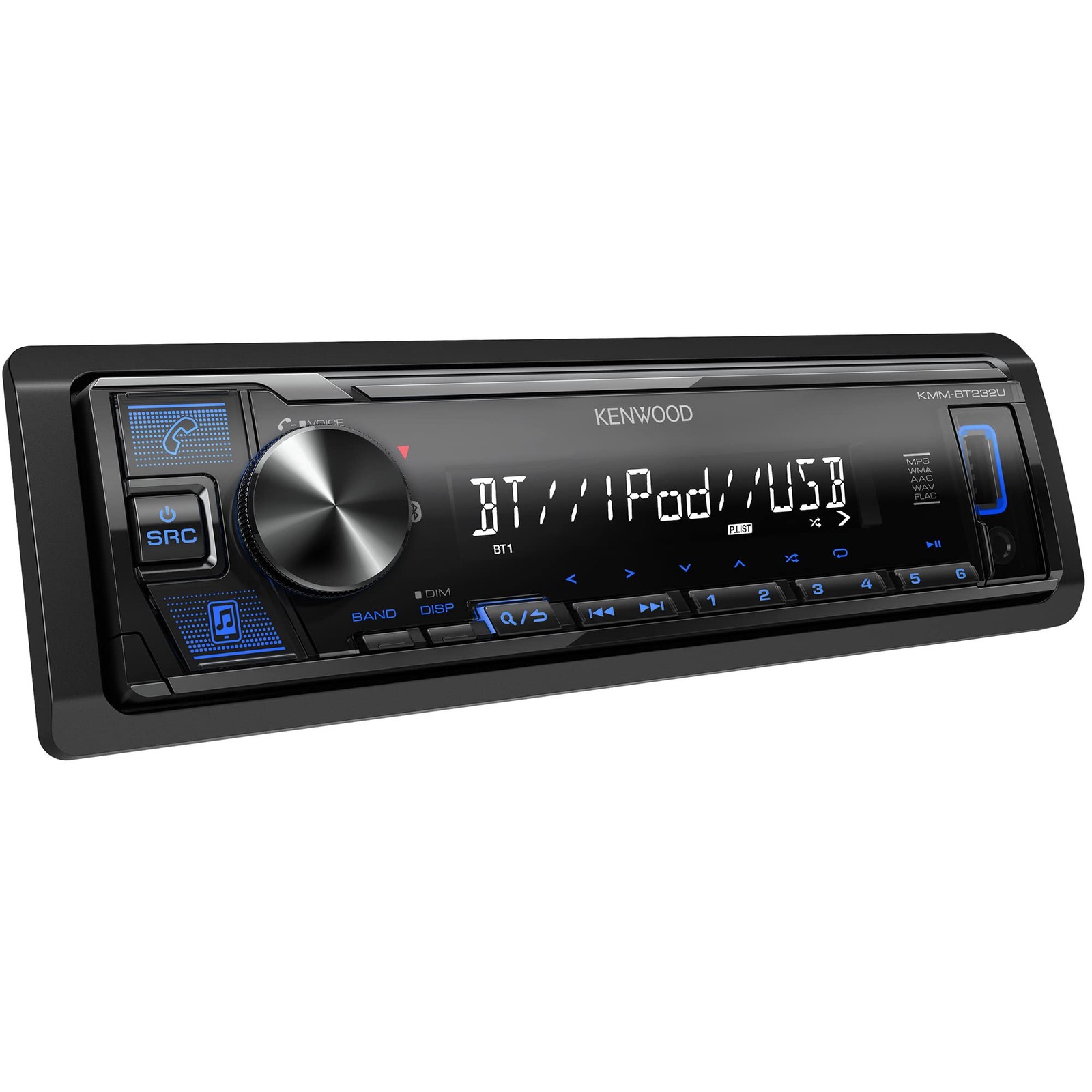 Kenwood Digital Media Car Stereo Bluetooth USB Auxiliary MP3 WMA WAV FLAC