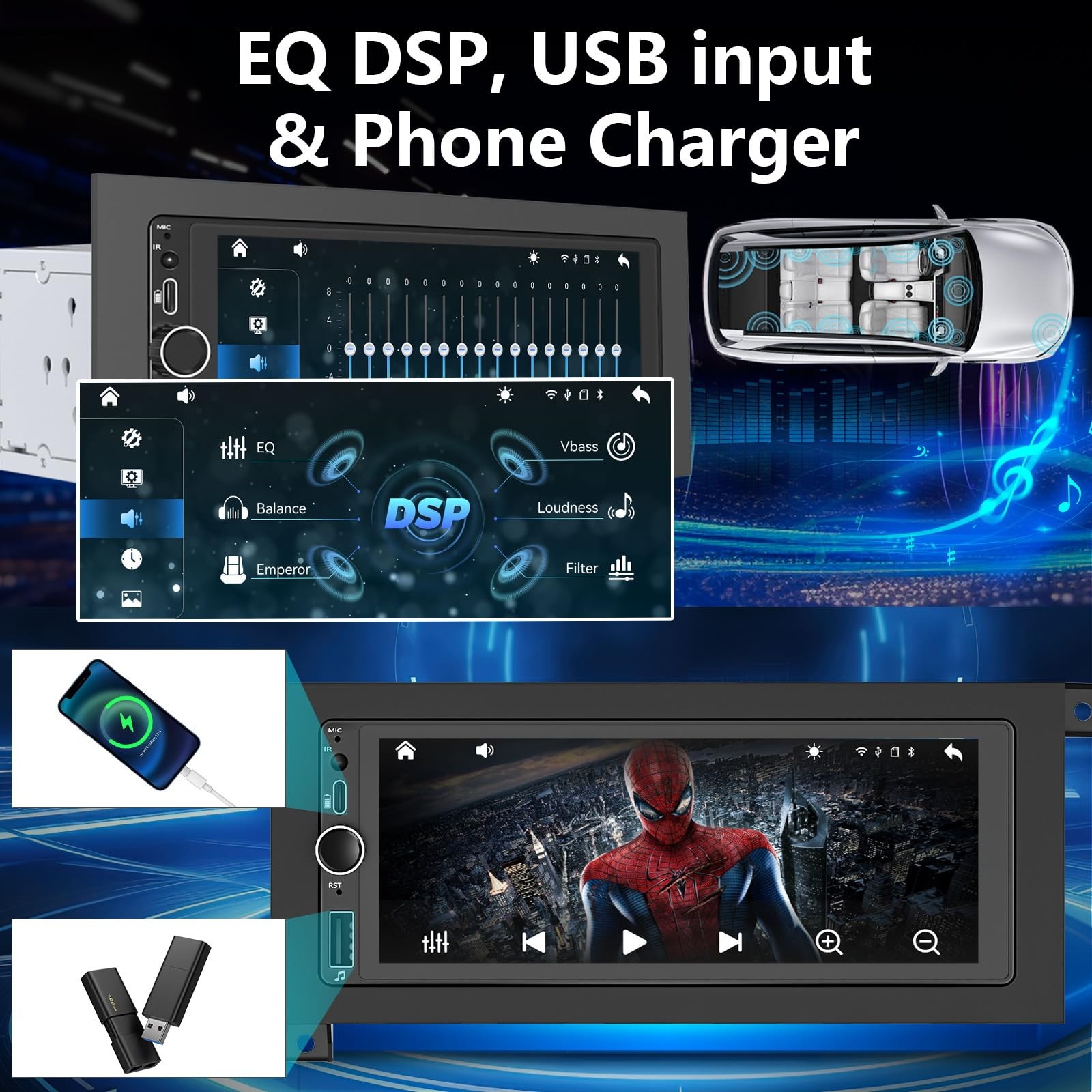 Car Radio Stereo for Dodge Ram Dakota Caravan – Wireless CarPlay & Android Auto