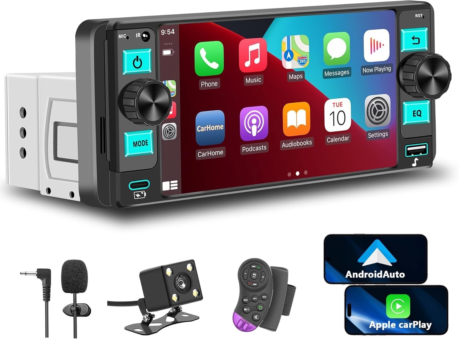 Power Acoustic Single DIN 6.5″ Touchscreen Car Stereo Apple Carplay