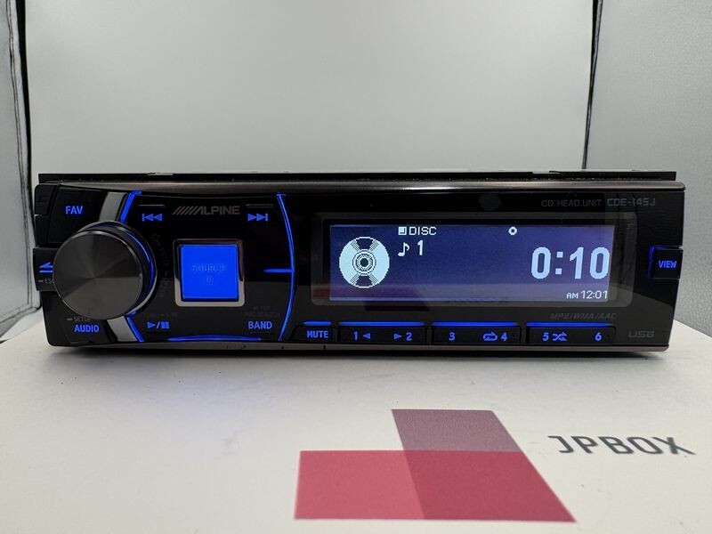Alpine CDE-145J 1DIN CD Player Head Unit USB CD AUX Tested Working JP