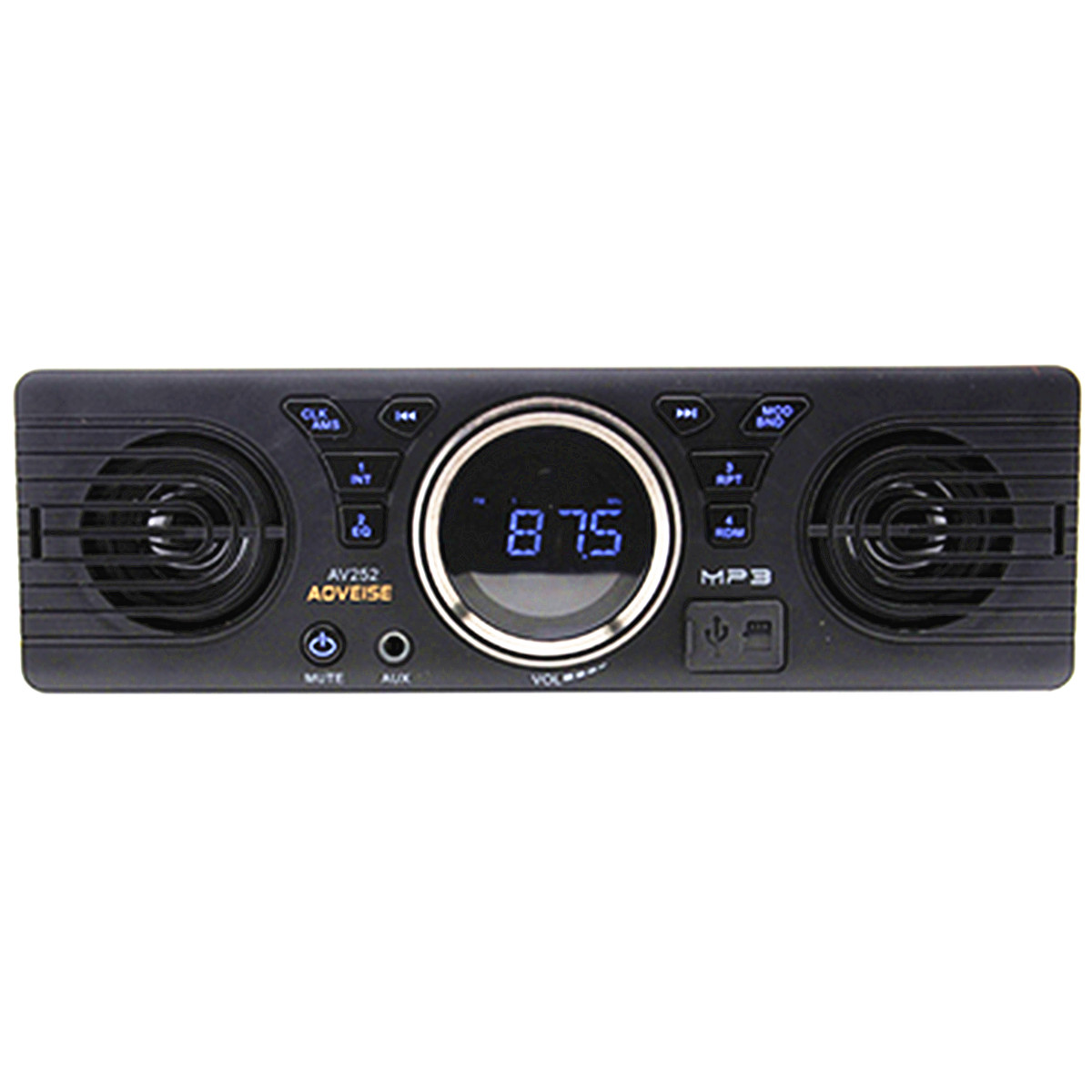Car Stereo Radio Audio FM Aux Receiver SD USB Dash MP3 Player Built-in 2 Speaker