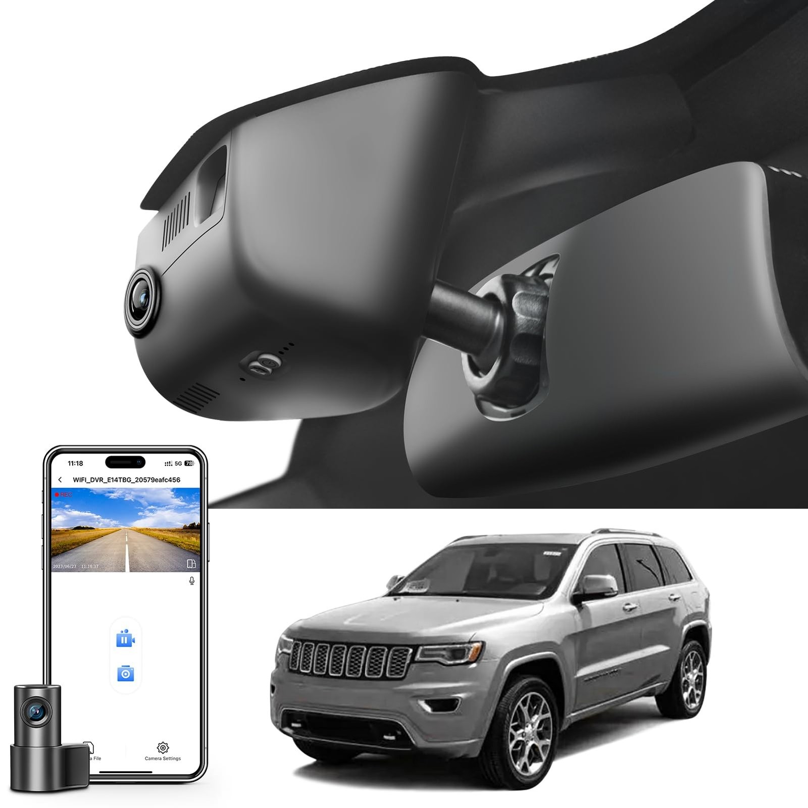 Front 4K & Rear 1080P Dash Cam Custom Fit Jeep Grand Cherokee 2016 2017 2018 …