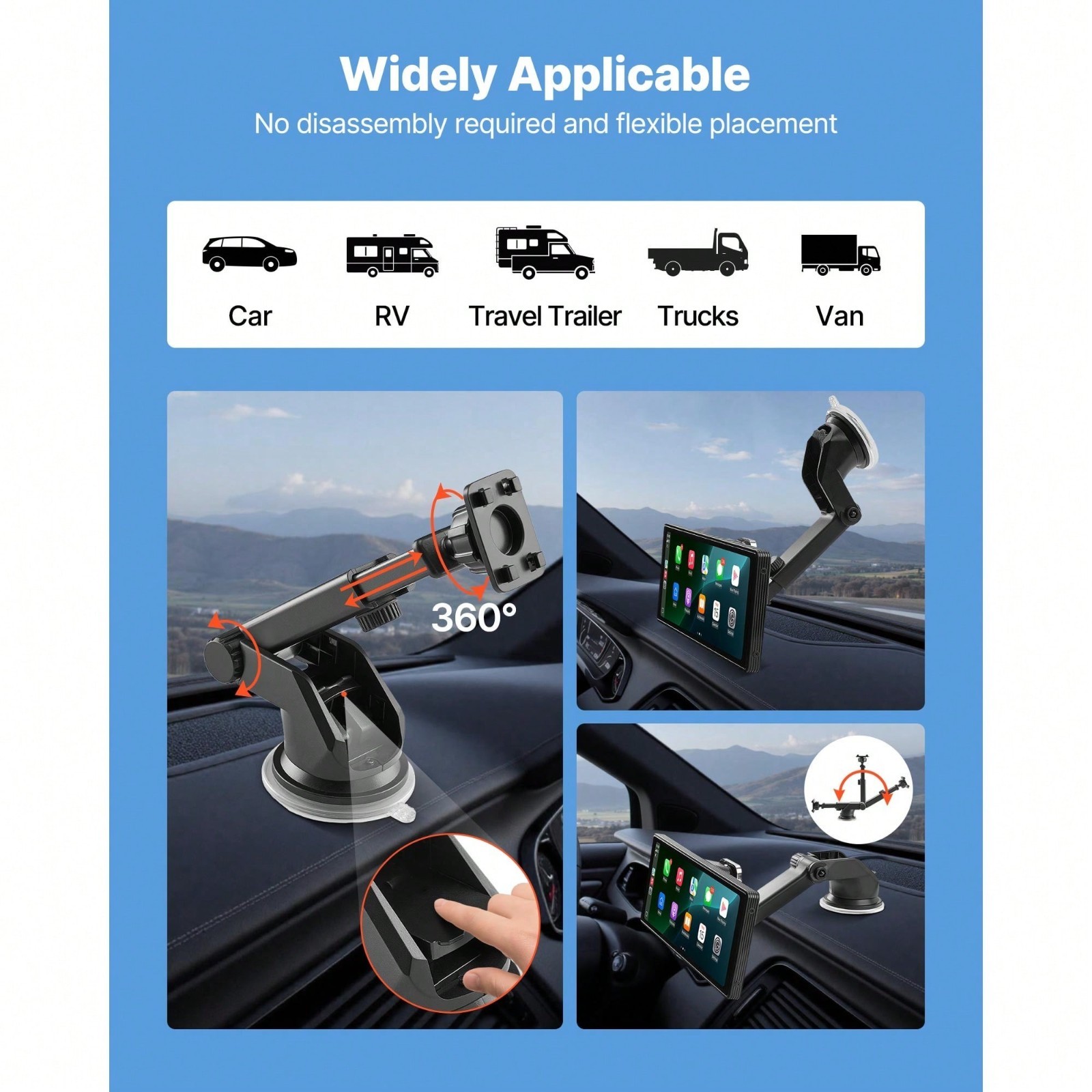 9 Inch HD Touch Screen Car Stereo With Wireless CarPlay Android Auto Backup Came