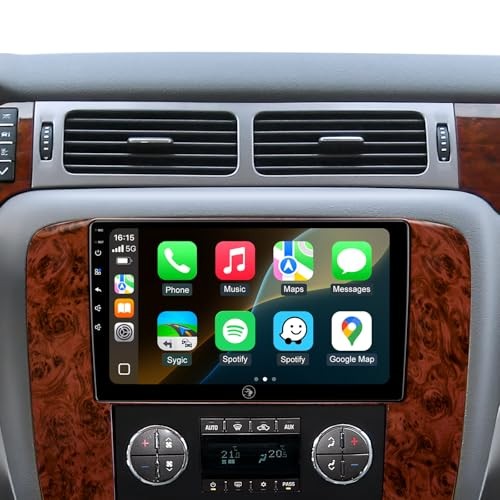 64G Car Radio Stereo for Chevy Silverado Tahoe Suburban GMC Yukon Mahogany Wood