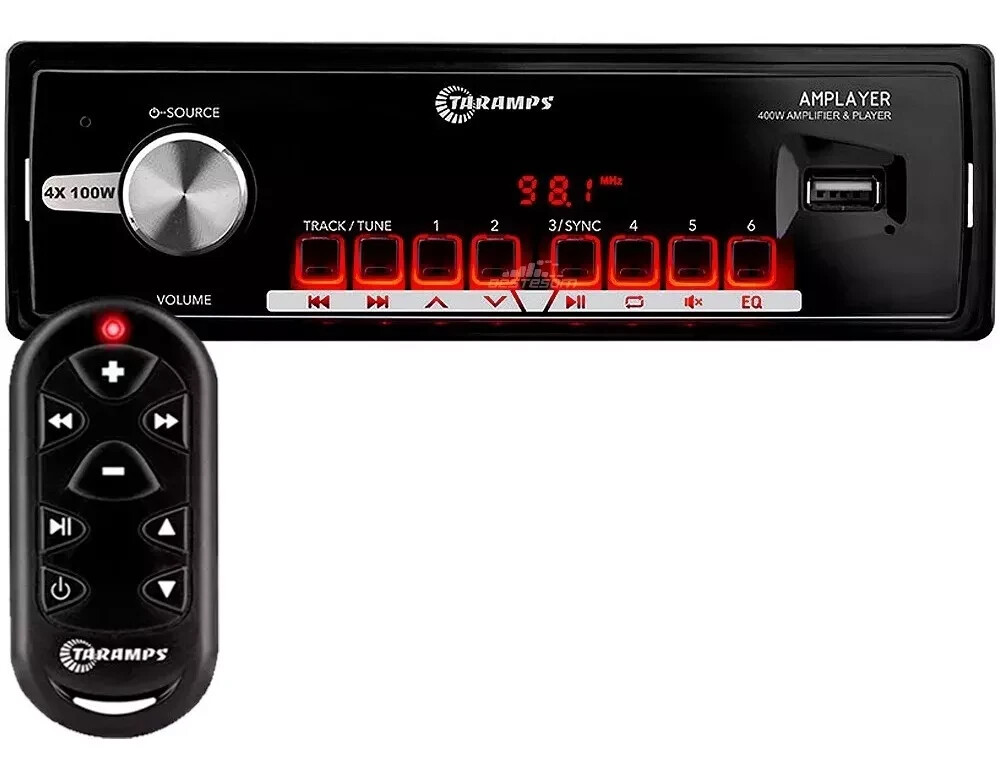Rádio Player Mp3 Taramps Amplayer Bluetooth Usb 4x100w 400w