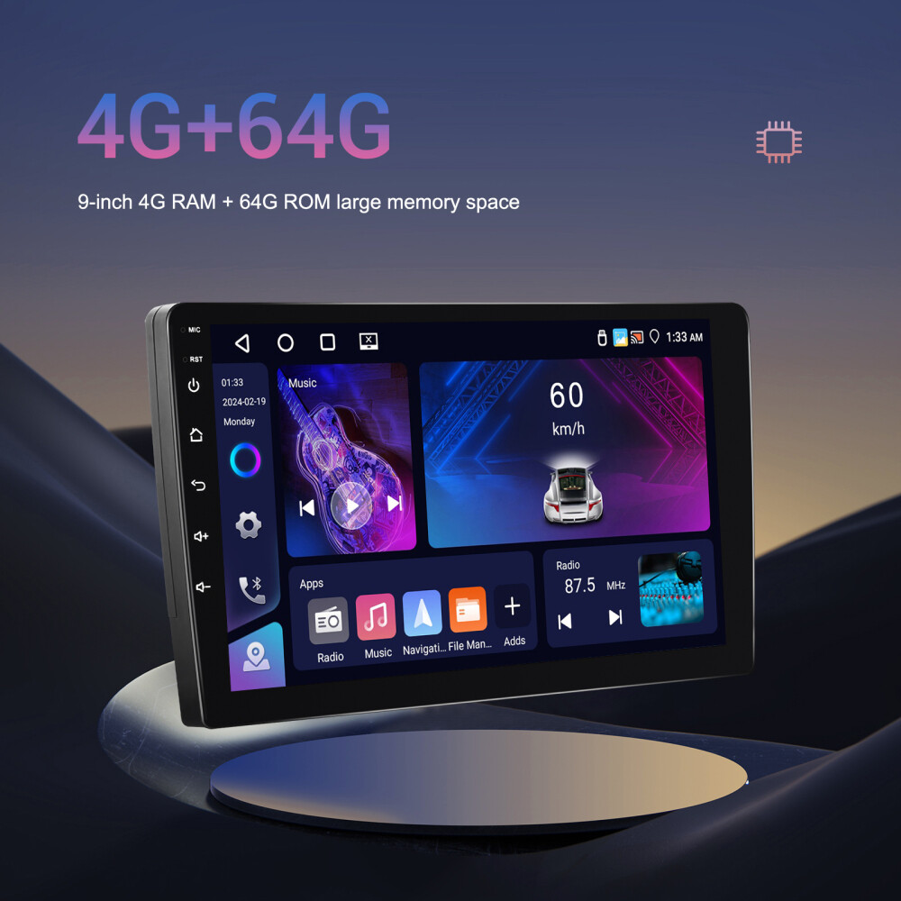 9 Inch 2 Din Android 13 Car Stereo Radio with Bluetooth 4+64G Carplay IPS Screen