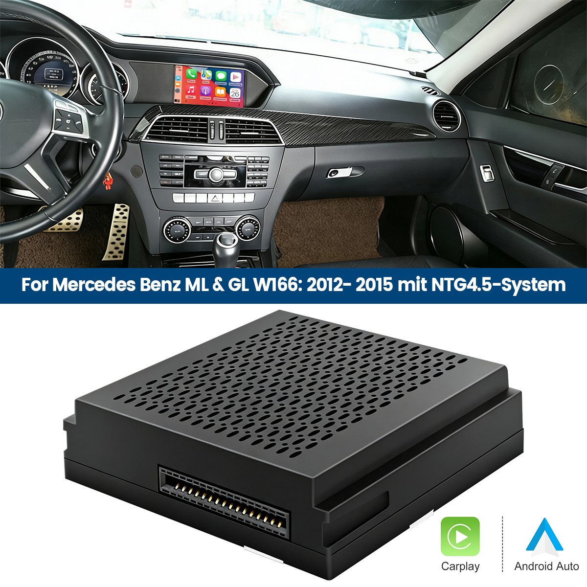 Wireless Carplay Android Auto GPS Navi Dock For Benz A B C CLA GLA NTG4.5Becker