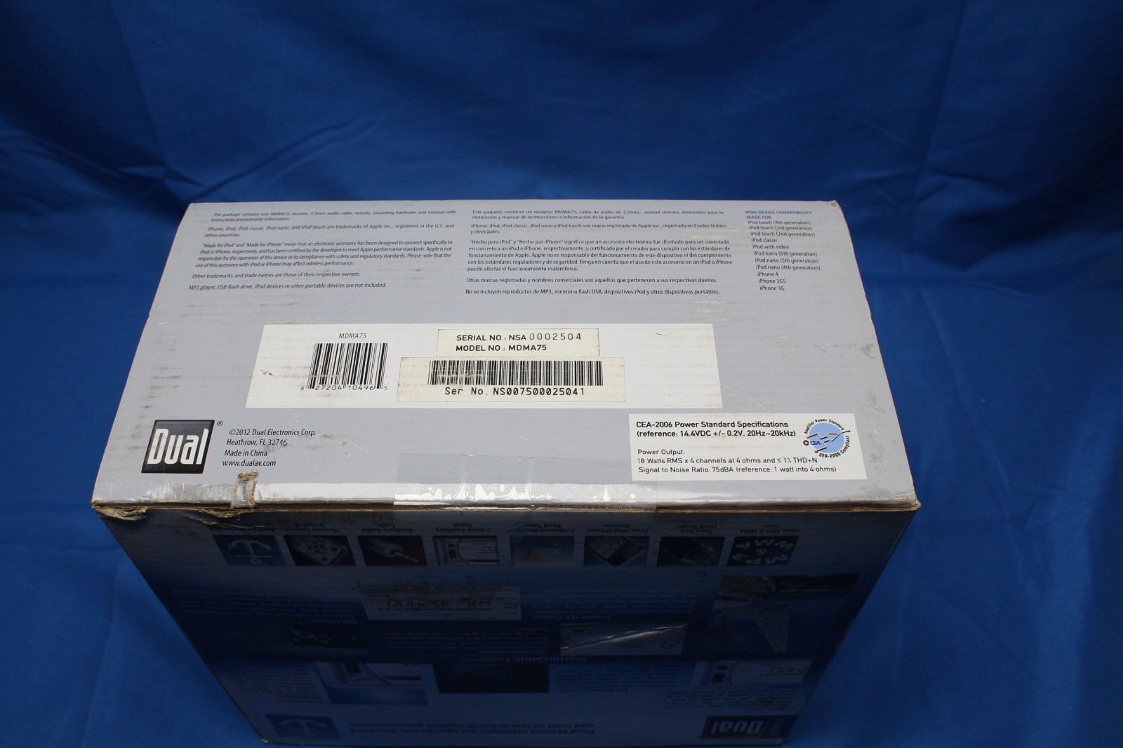 Dual Marine MDMA75 AM/FM/CD/MP3/WMA/Ipod Radio Player boat radio NIB
