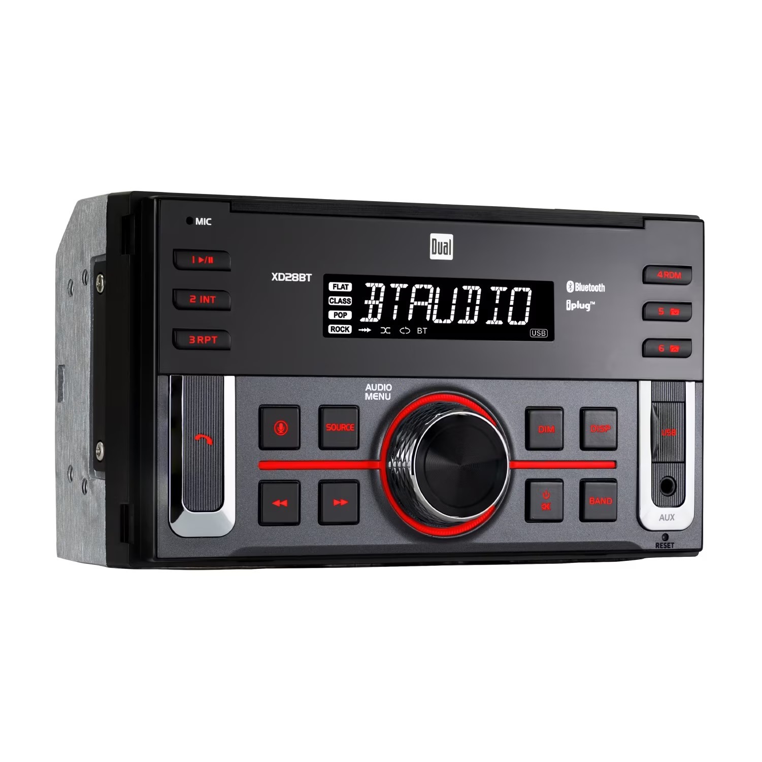 Car Stereo Head Unit Double DIN Bluetooth LCD USB Radio Receiver Hands Free