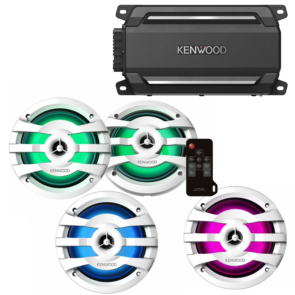 Kenwood KAC-M5024BT Marine Amp + (4) 6.5″ Coaxial Speakers