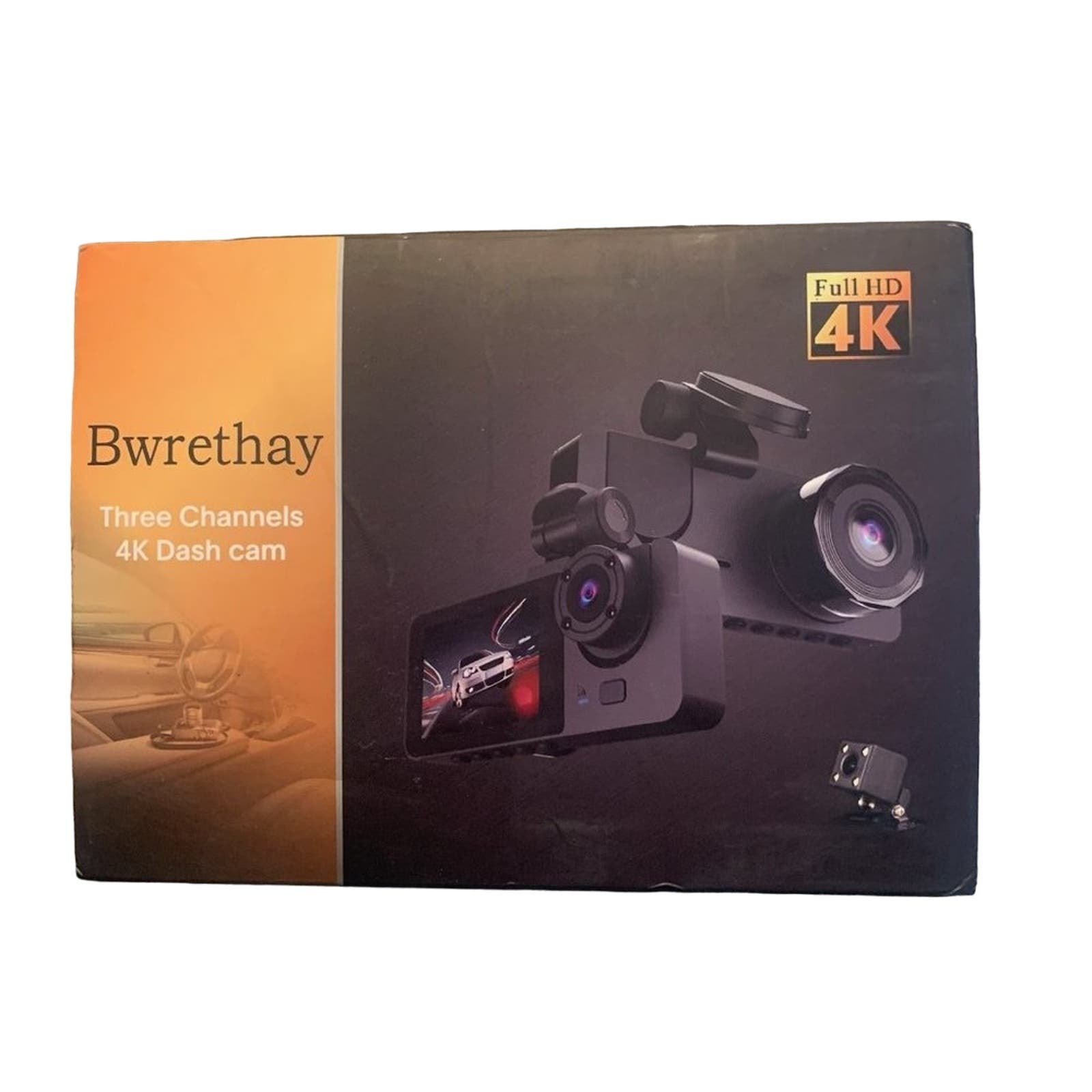 🔥Bwrethay Dash Cam Front/Rear Inside, 4K HD Dash Cam for Cars 70° Wide Angle