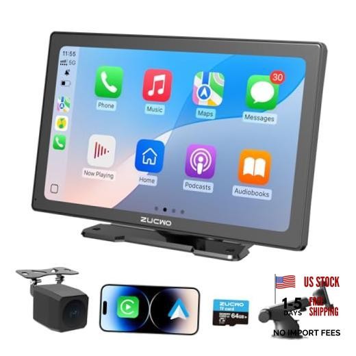 9 Inch Wireless CarPlay Screen for Car & Android Auto – 9 Inch Black