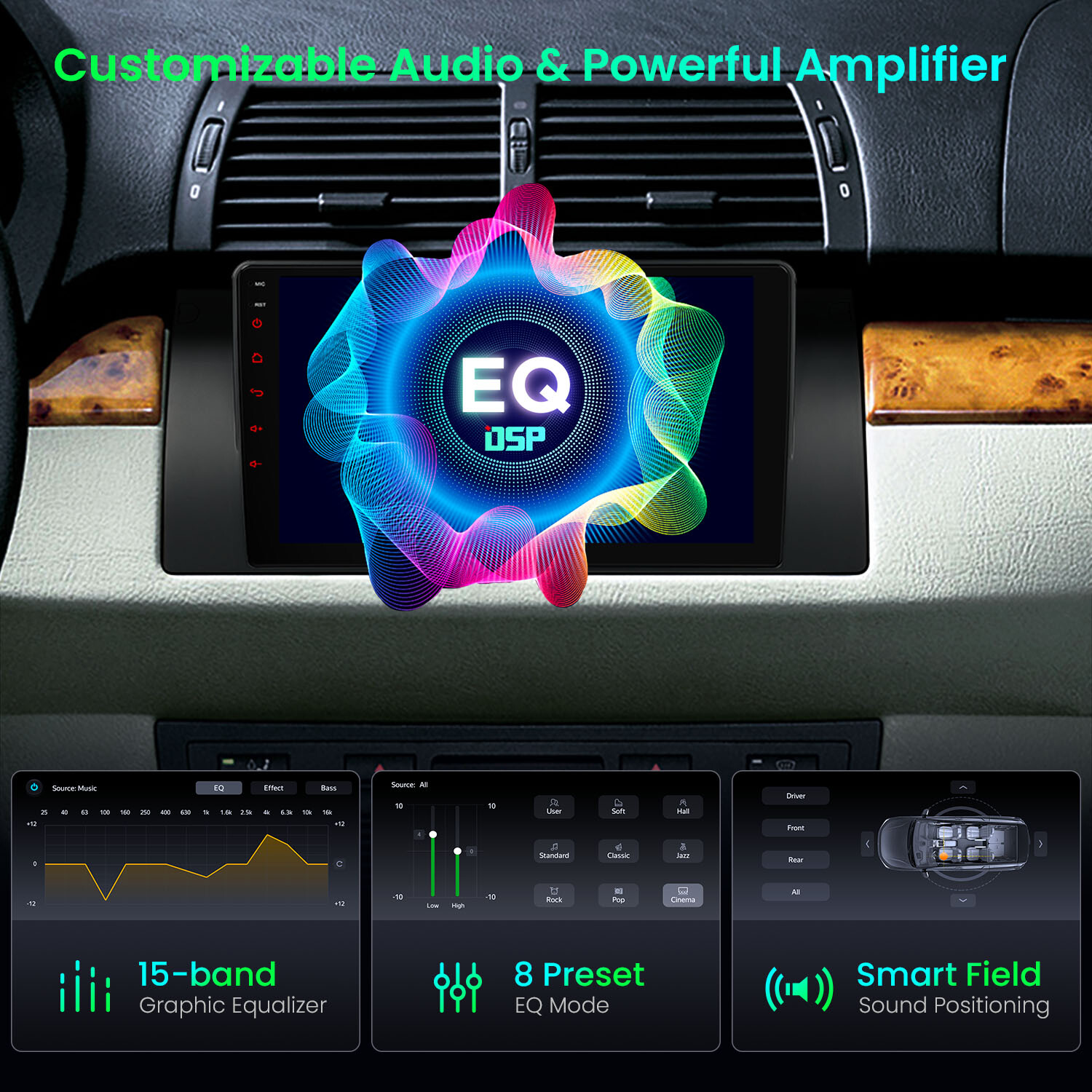 For BMW X5 E53 Car Stereo Radio GPS Navi 9″ IPS Android 13 Qcta-Core 2+32GB