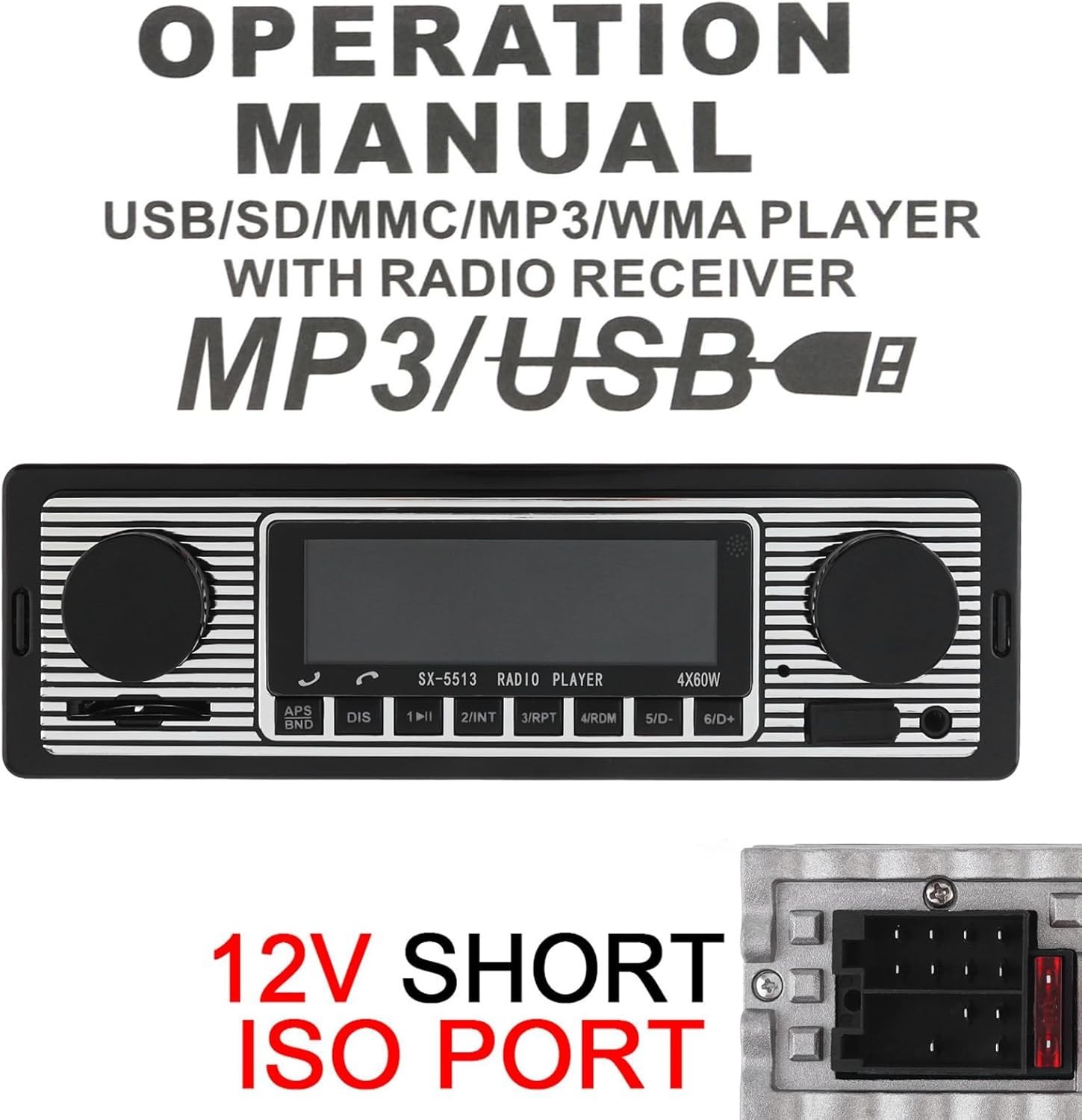 Compact 12V Bluetooth Vehicle Stereo with USB/SD/AUX & Exceptional Sound Quality