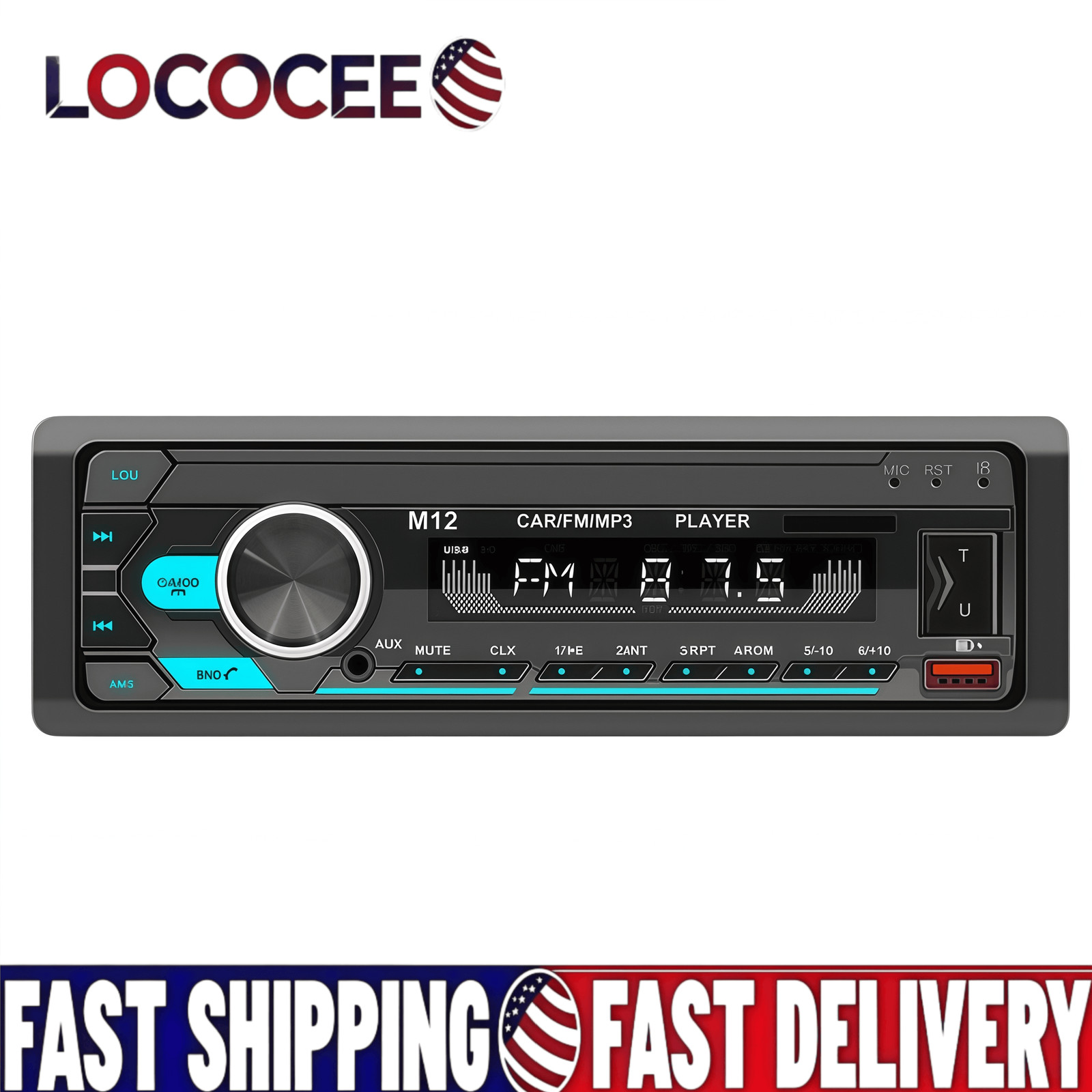 M12 Audio Systems 616UAB Car Stereo, Bluetooth, MP3, USB, Aux In, AM/FM Radio US