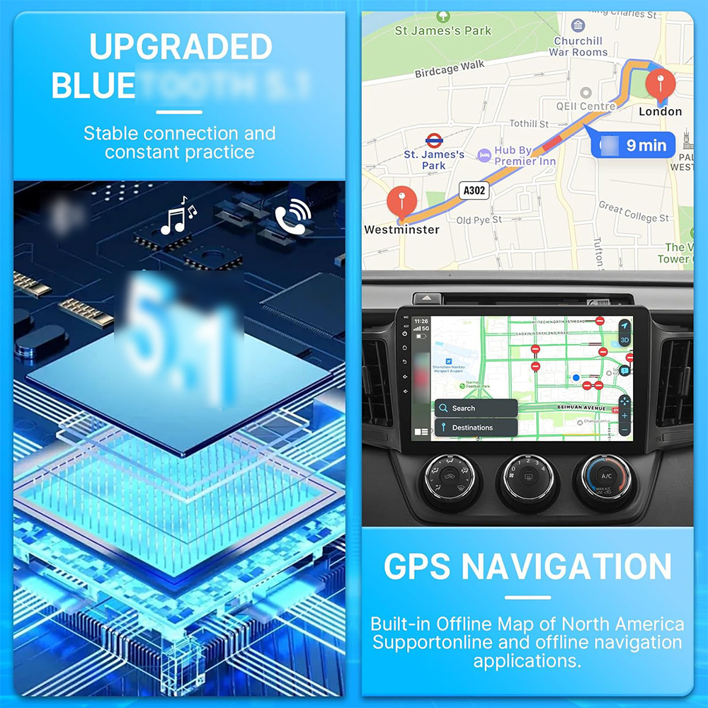 8core Android Auto CarPlay Car Radio Stereo For 2012 2013 14 Toyota Camry 6+128G
