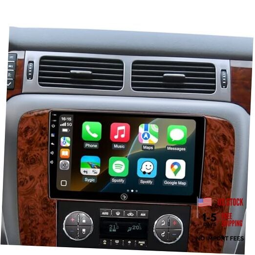 64G Car Radio Stereo for Chevy Silverado Tahoe Suburban GMC Yukon Mahogany Wood