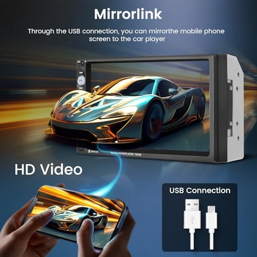 Double Din Car Stereo 7-Inch Touch Screen Car Radio with 7 Inch MP5 Player