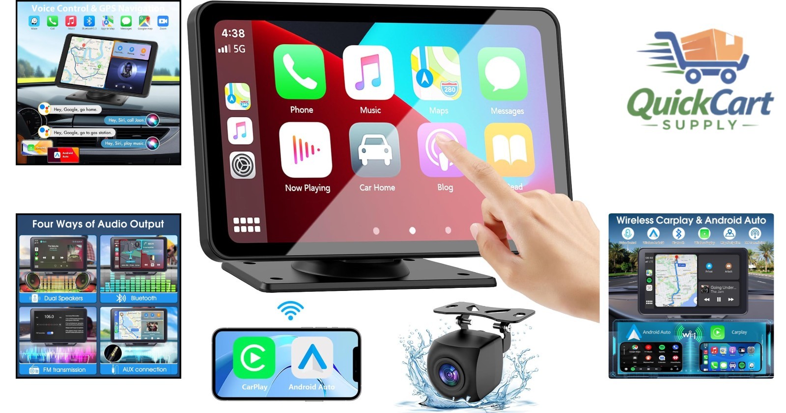 2026 7” Wireless CarPlay & Android Auto Screen with Mirror Link & Voice Control