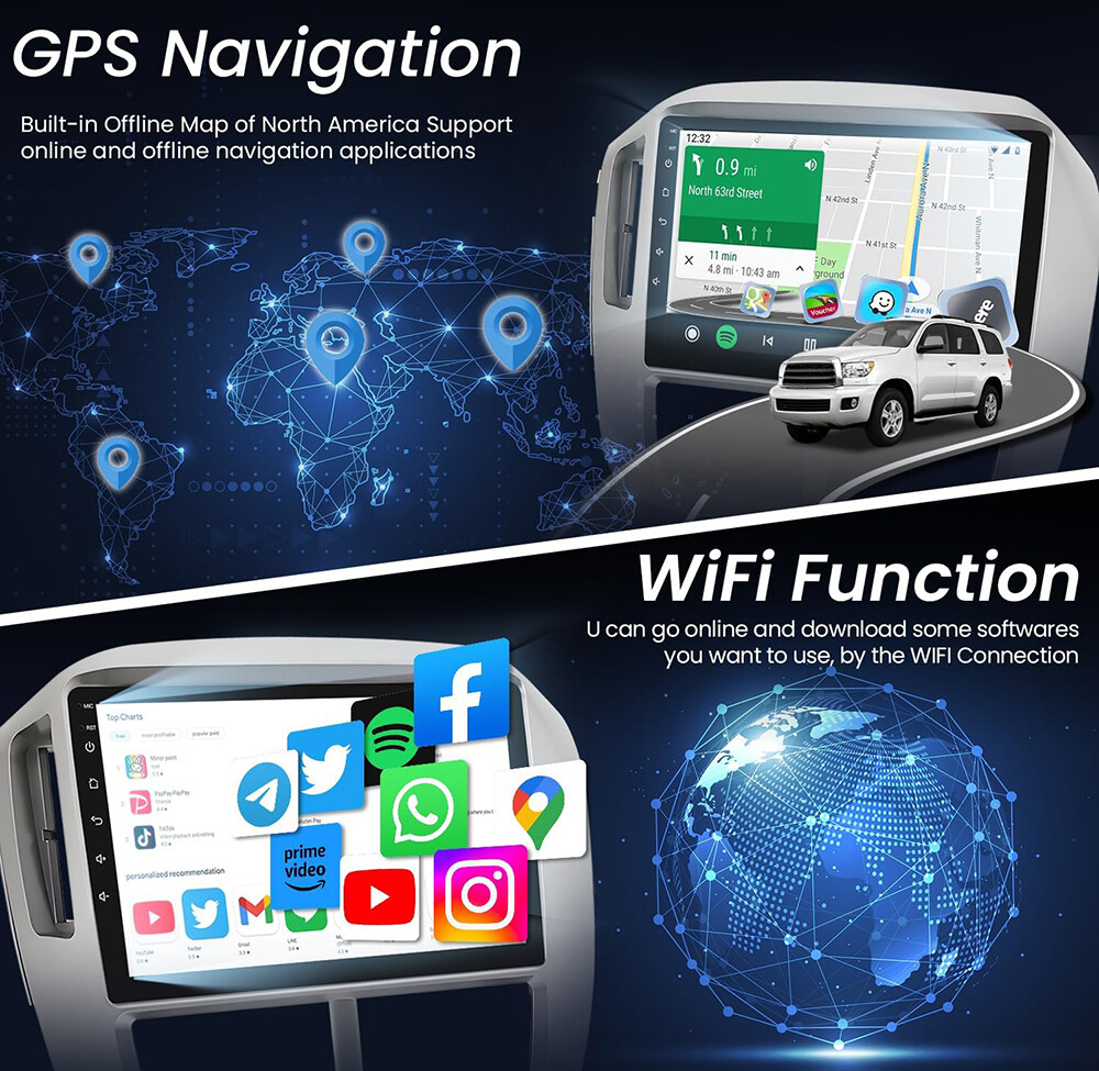 1280*800 Stereo Radio GPS For Honda Pilot 2006-2008 Android Auto Carplay Car 32G