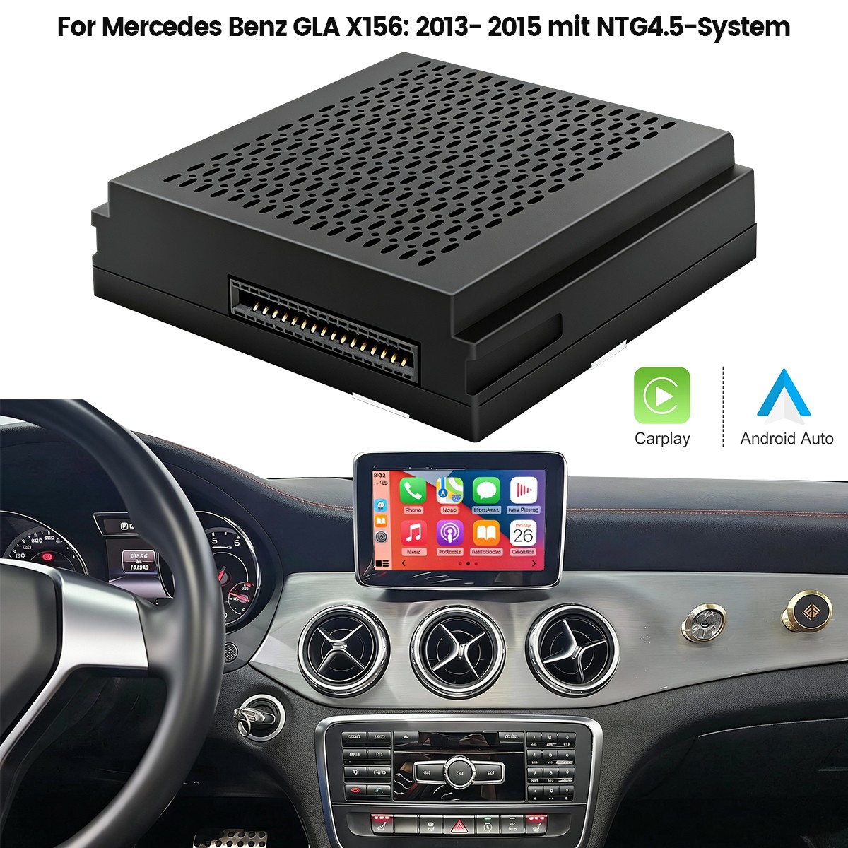 Wireless Carplay Android Auto GPS Navi Dock For Benz A B C CLA GLA NTG4.5Becker