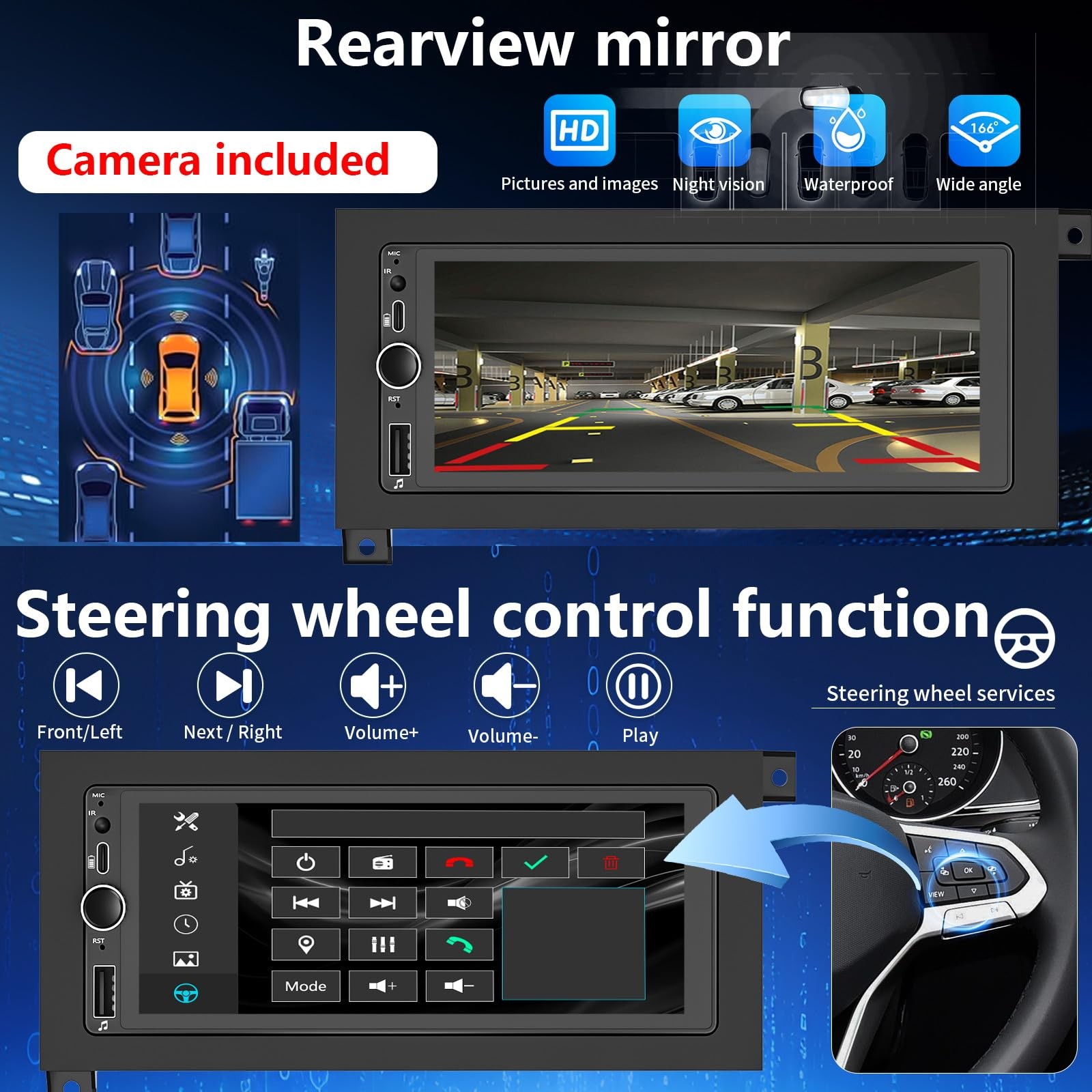 Car Radio Stereo for Dodge Ram Dakota Caravan – Wireless CarPlay & Android Auto