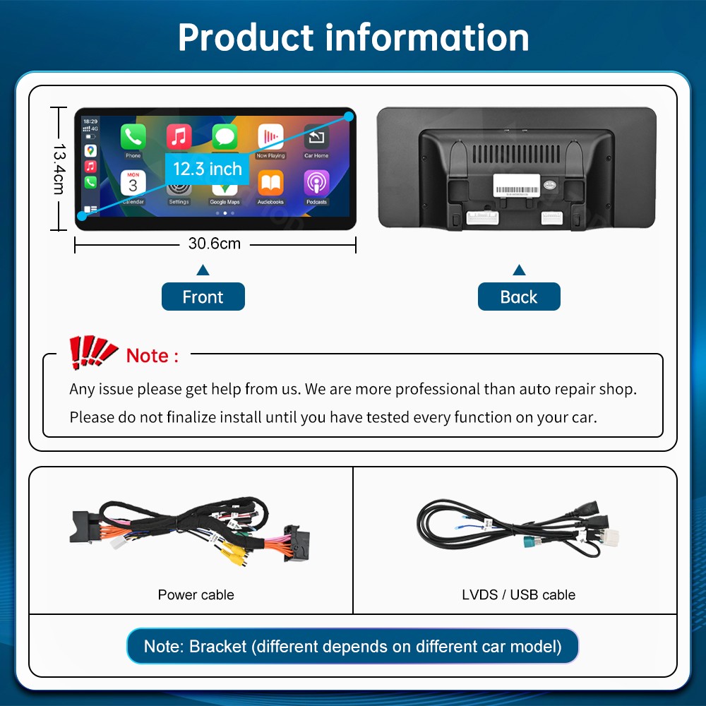12.3′ Wireless CarPlay Multimedia TouchScreen For Benz G G550 W463 G500 NTG4.5/5