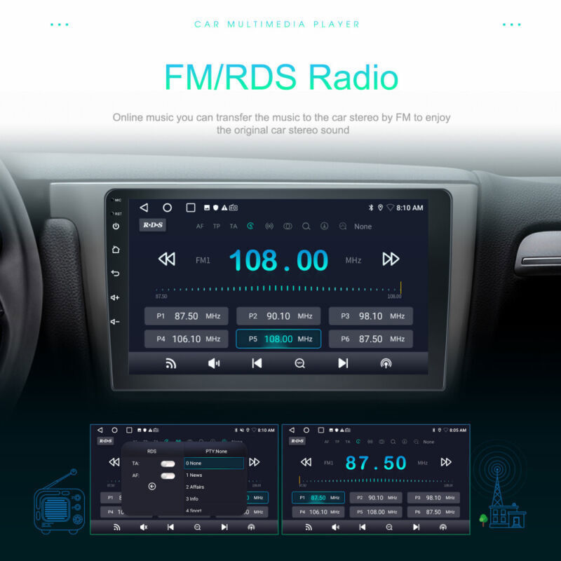 2+32GB Android 12 Carplay Car Stereo Navi Wifi GPS Radio for Audi A4 2002-2008